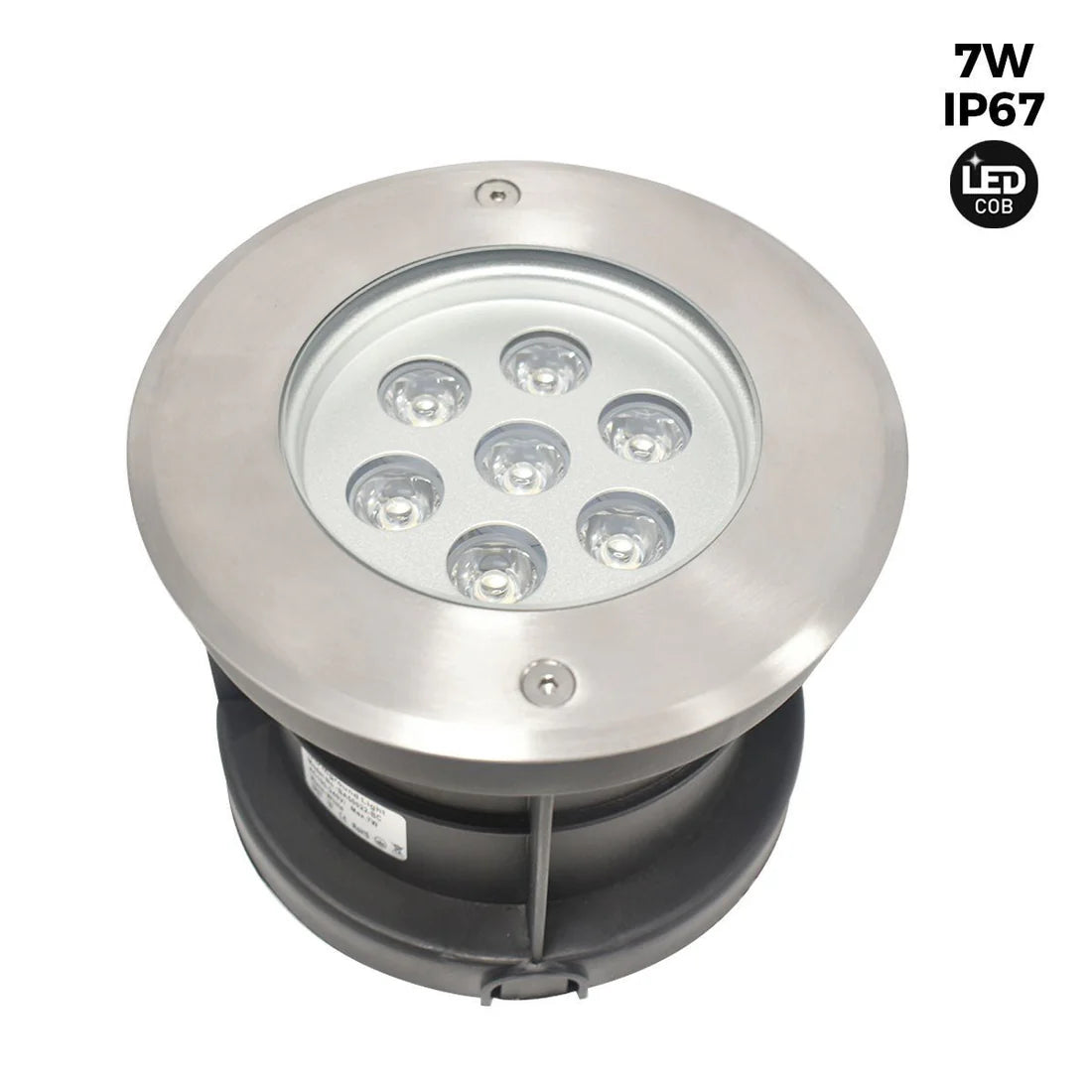 Faretto da incasso pavimento esterno 12x9W Bianco Caldo - Acciaio inox AISI 304, IP67, 3300K, 20000H, garanzia 2 anni