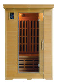 Sauna Finlandese HS-502A - 1200x1050x1900mm - 2 posti - 2150W - Hemlock Canadese/Cedro Rosso, controller touchscreen, cromoterapia